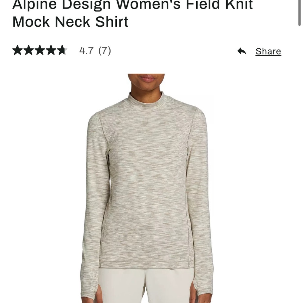 Alpine Design Women’s Field Knit Top Space Dye Khaki Activewear M